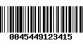 Código de Barras 0045449123415