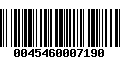 Código de Barras 0045460007190