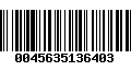 Código de Barras 0045635136403