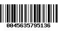 Código de Barras 0045635795136