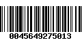 Código de Barras 0045649275013