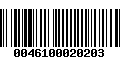 Código de Barras 0046100020203