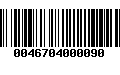 Código de Barras 0046704000090