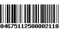 Código de Barras 0046751125000021103