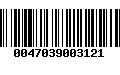 Código de Barras 0047039003121