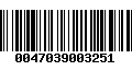 Código de Barras 0047039003251