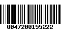 Código de Barras 0047200155222