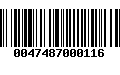 Código de Barras 0047487000116