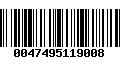 Código de Barras 0047495119008