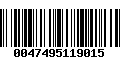 Código de Barras 0047495119015