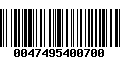 Código de Barras 0047495400700