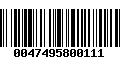 Código de Barras 0047495800111