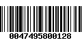 Código de Barras 0047495800128