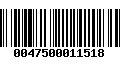 Código de Barras 0047500011518