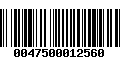 Código de Barras 0047500012560