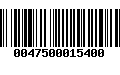 Código de Barras 0047500015400