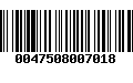 Código de Barras 0047508007018