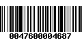 Código de Barras 0047600004687