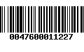 Código de Barras 0047600011227