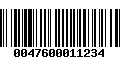 Código de Barras 0047600011234