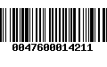 Código de Barras 0047600014211