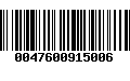 Código de Barras 0047600915006