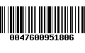 Código de Barras 0047600951806