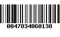 Código de Barras 0047834060138