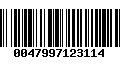 Código de Barras 0047997123114