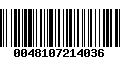 Código de Barras 0048107214036