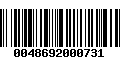 Código de Barras 0048692000731