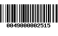 Código de Barras 0049000002515