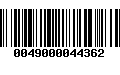 Código de Barras 0049000044362