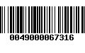 Código de Barras 0049000067316