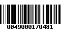 Código de Barras 0049000170481