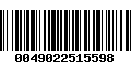 Código de Barras 0049022515598