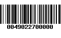 Código de Barras 0049022700000