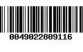 Código de Barras 0049022809116