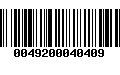 Código de Barras 0049200040409