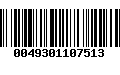 Código de Barras 0049301107513