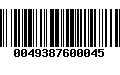 Código de Barras 0049387600045