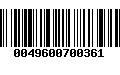 Código de Barras 0049600700361