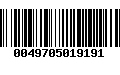 Código de Barras 0049705019191