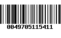 Código de Barras 0049705115411