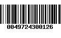 Código de Barras 0049724300126