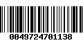 Código de Barras 0049724701138