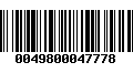 Código de Barras 0049800047778