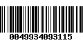 Código de Barras 0049934093115