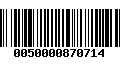 Código de Barras 0050000870714