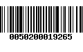 Código de Barras 0050200019265